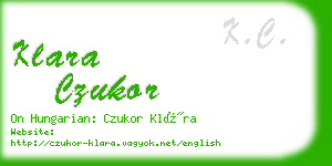 klara czukor business card